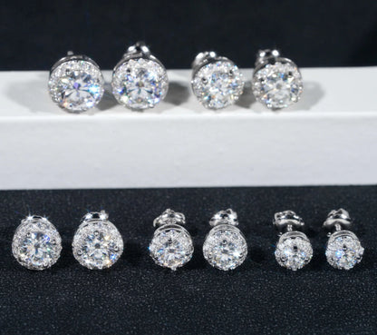 Hip-Hop Moissanite VVS Stud Earrings