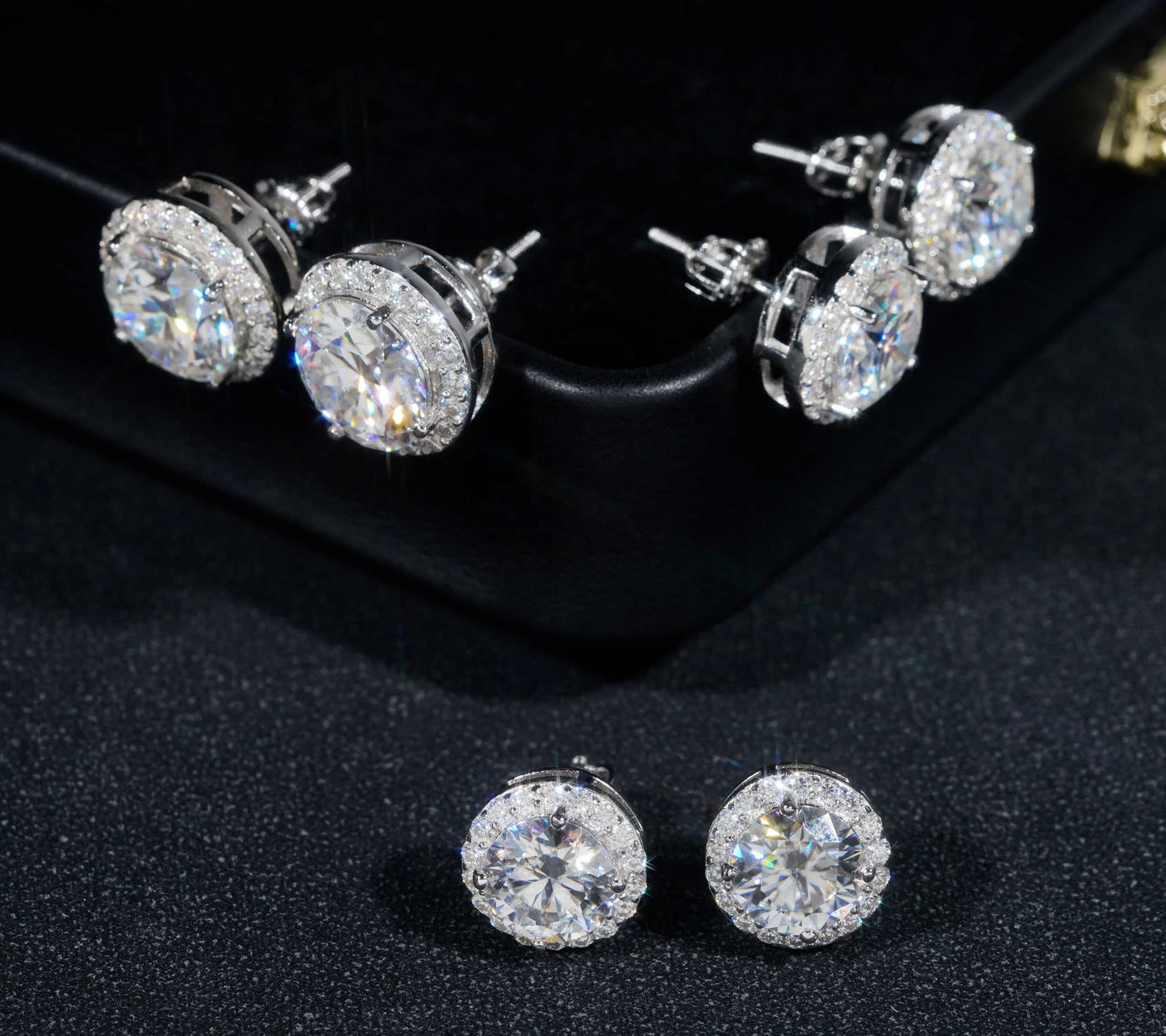 Hip-Hop Moissanite VVS Stud Earrings